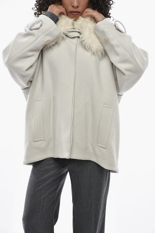 Coat with Removable Faux-Fur Collar
