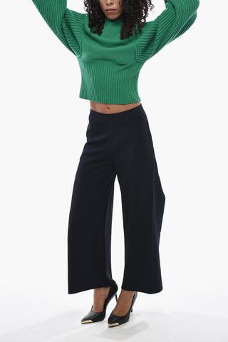Cashmere Ribbed Crewneck Sweater with Raglan Sleeves