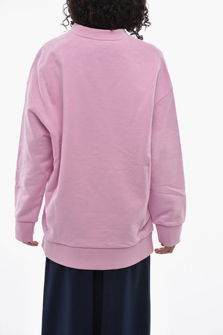 Brushed Cotton Crewneck Sweatshirt GIANT FLOWERS