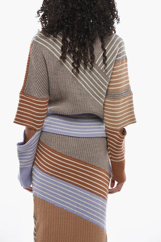FRANK STELLA Asymmetric Crewneck Sweater with Cut-Out Details