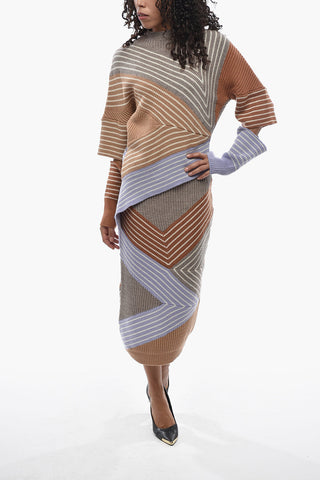 FRANK STELLA Asymmetric Crewneck Sweater with Cut-Out Details