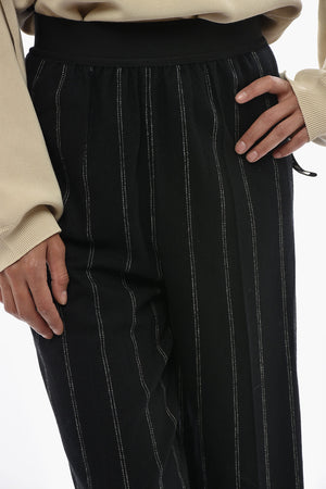 Striped Wool Pants With Elastic Waist