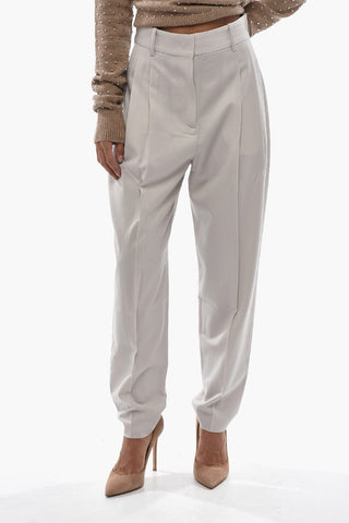Virgin Wool Trousers with Double Pleats
