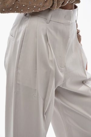 Virgin Wool Trousers with Double Pleats