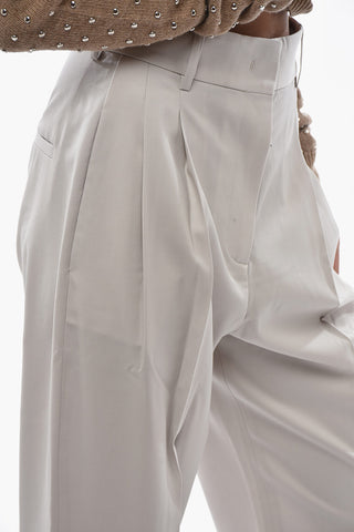 Virgin Wool Trousers with Double Pleats
