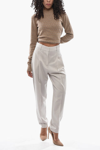 Virgin Wool Trousers with Double Pleats