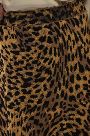 Knit Pencil Skirt with Animal Print