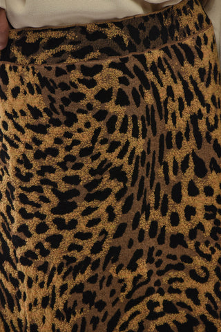 Knit Pencil Skirt with Animal Print