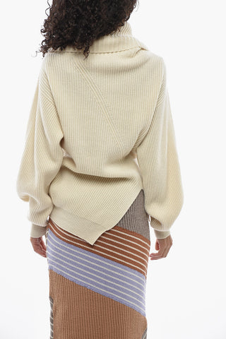 Cashmere and Wool Turtleneck with Metal Details