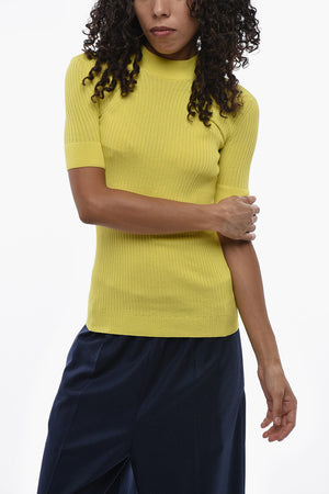 Ribbed Short-Sleeve Crewneck