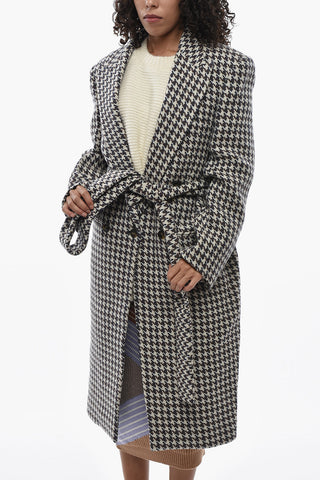 Color-Block Wool Double-Breasted Coat VARINA With Belt