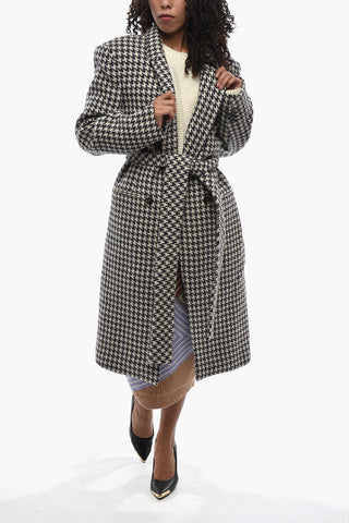 Color-Block Wool Double-Breasted Coat VARINA With Belt