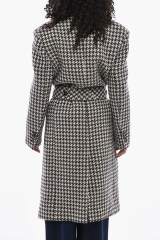 Color-Block Wool Double-Breasted Coat VARINA With Belt