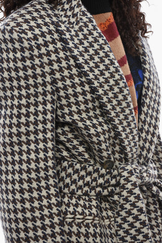 Color-Block Wool Double-Breasted Coat VARINA With Belt