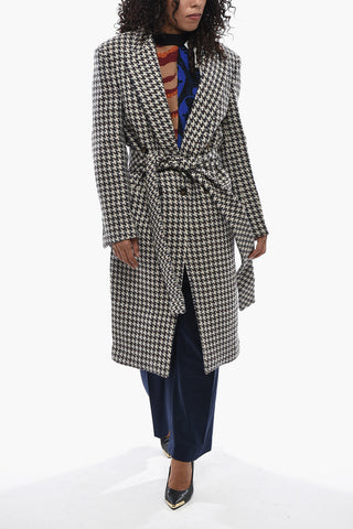 Color-Block Wool Double-Breasted Coat VARINA With Belt