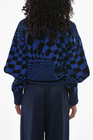 Virgin Wool Crewneck Sweater With Geometric Pattern