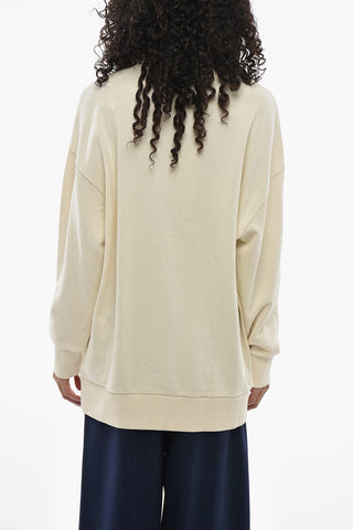 Printed Brushed-Cotton Crewneck Sweatshirt