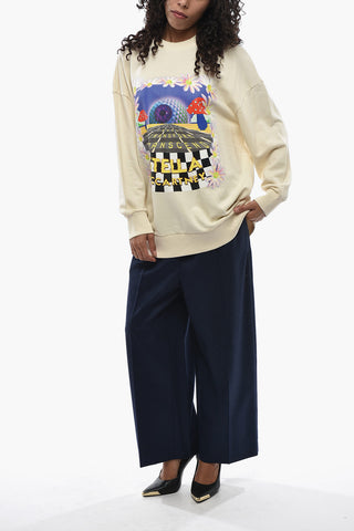 Printed Brushed-Cotton Crewneck Sweatshirt