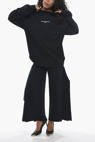 UNIFORM Brushed Cotton Crewneck Sweatshirt With Flocked Logo