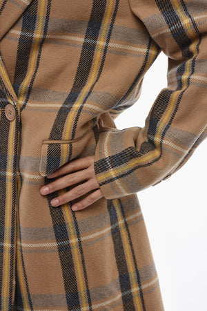 Double-Breasted Coat KATHERINE with Tartan Pattern