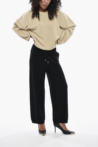 Cashmere and Wool Pants with Elastic Waist