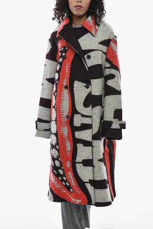 Color-Block Wool Double-Breasted Coat BLANKET