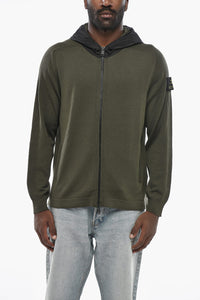 Merino Wool Hoodie With Nylon Hood