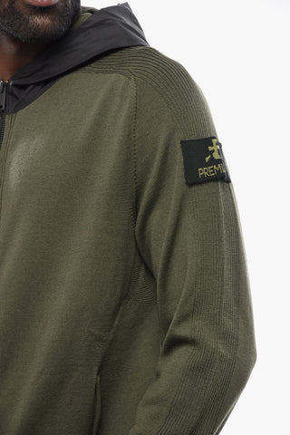 Merino Wool Hoodie With Nylon Hood