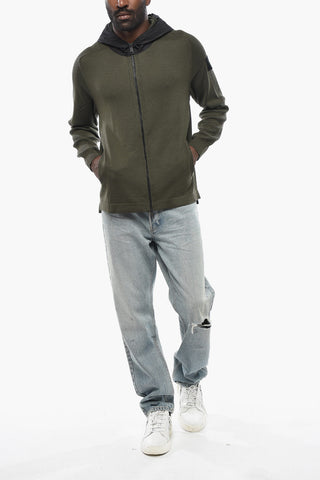 Merino Wool Hoodie With Nylon Hood