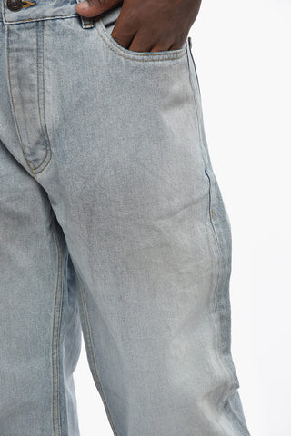 Distressed Straight-Leg Jeans 27cm