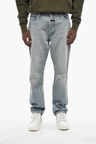 Wide-Leg Jeans With Logo on Button 27cm