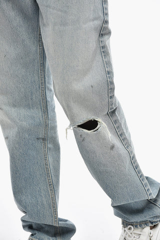 Wide-Leg Jeans With Logo on Button 27cm