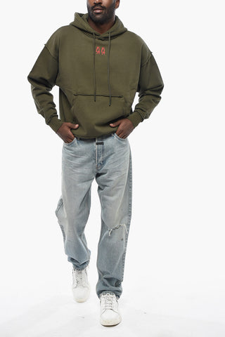 Wide-Leg Jeans With Logo on Button 27cm