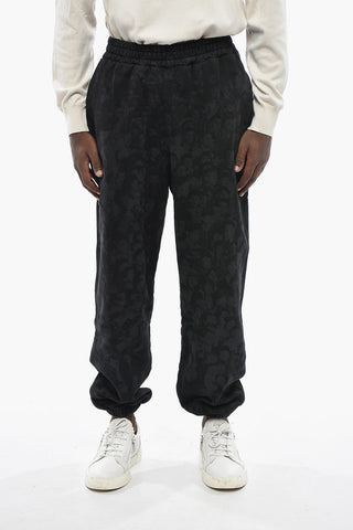 Acid Wash Effect Joggers with Elastic Waistband