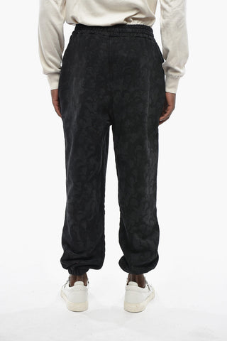 Acid Wash Effect Joggers with Elastic Waistband