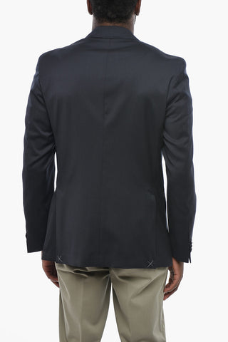 CC COLLECTION Blazer Sfoderata in Lana Vergine ccn Tasche a Filo e Rever Classico