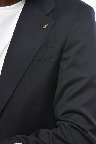 CC COLLECTION Blazer Sfoderata in Lana Vergine ccn Tasche a Filo e Rever Classico