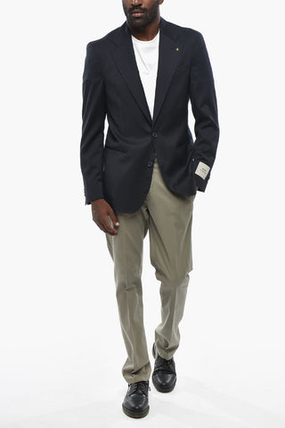 CC COLLECTION Blazer Sfoderata in Lana Vergine ccn Tasche a Filo e Rever Classico