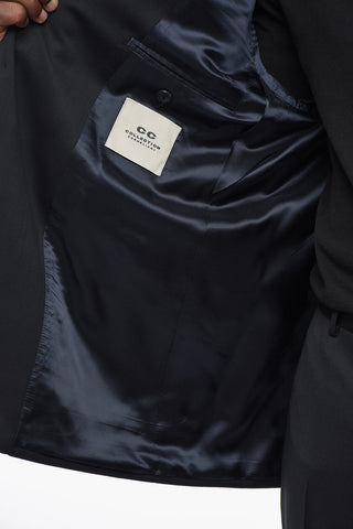 CC COLLECTION Abito a 2 Bottoni in Lana Vergine con Rever Classico e Tasche ad Aletta