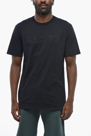 Cotton Crewneck T-Shirt with Front Logo Print