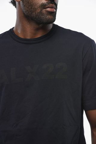 Cotton Crewneck T-Shirt with Front Logo Print