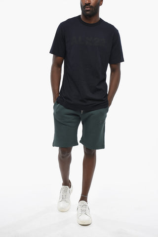 Cotton Crewneck T-Shirt with Front Logo Print