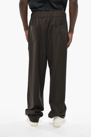 Casual Single-Pleat Virgin Wool Trousers