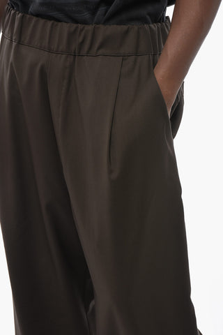 Casual Single-Pleat Virgin Wool Trousers