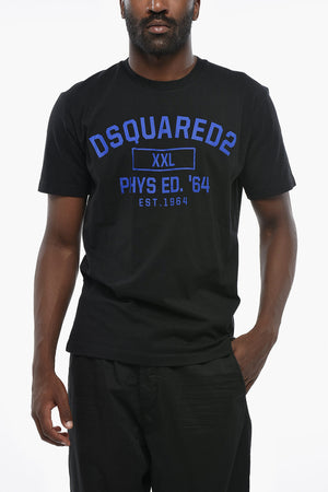 T-Shirt Girocollo COOL FIT in Tinta Unita con Stampa sul Fronte