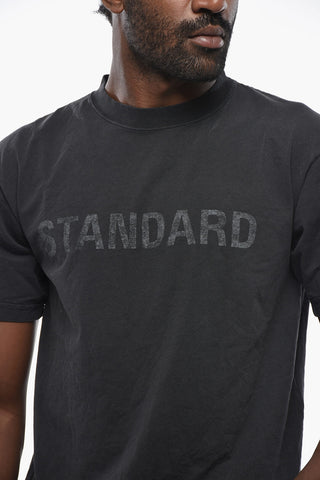 Crewneck Washed-Effect T-Shirt with Print