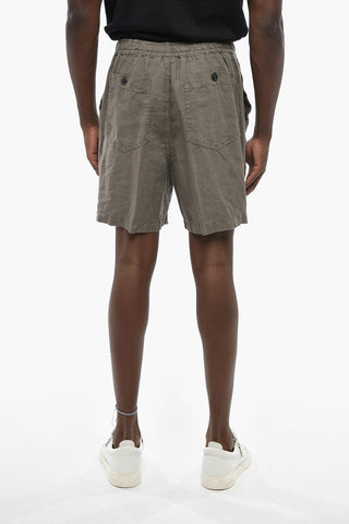 Shorts in Lino a Tinta Unita