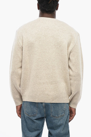 Cotton Crewneck Sweater with Iconic Embroidery
