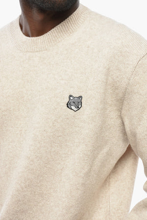 Baumwoll-Rundhalspullover mit ikonischer Stickerei