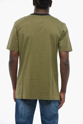 Cotton Crewneck T-Shirt with Front Logo Print